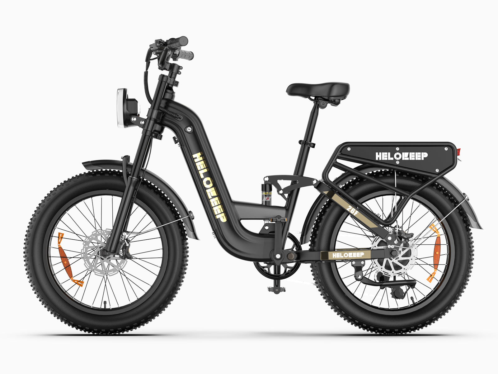 -Helokeep 26F Fat Tire Electric Bike - black- Helokeep