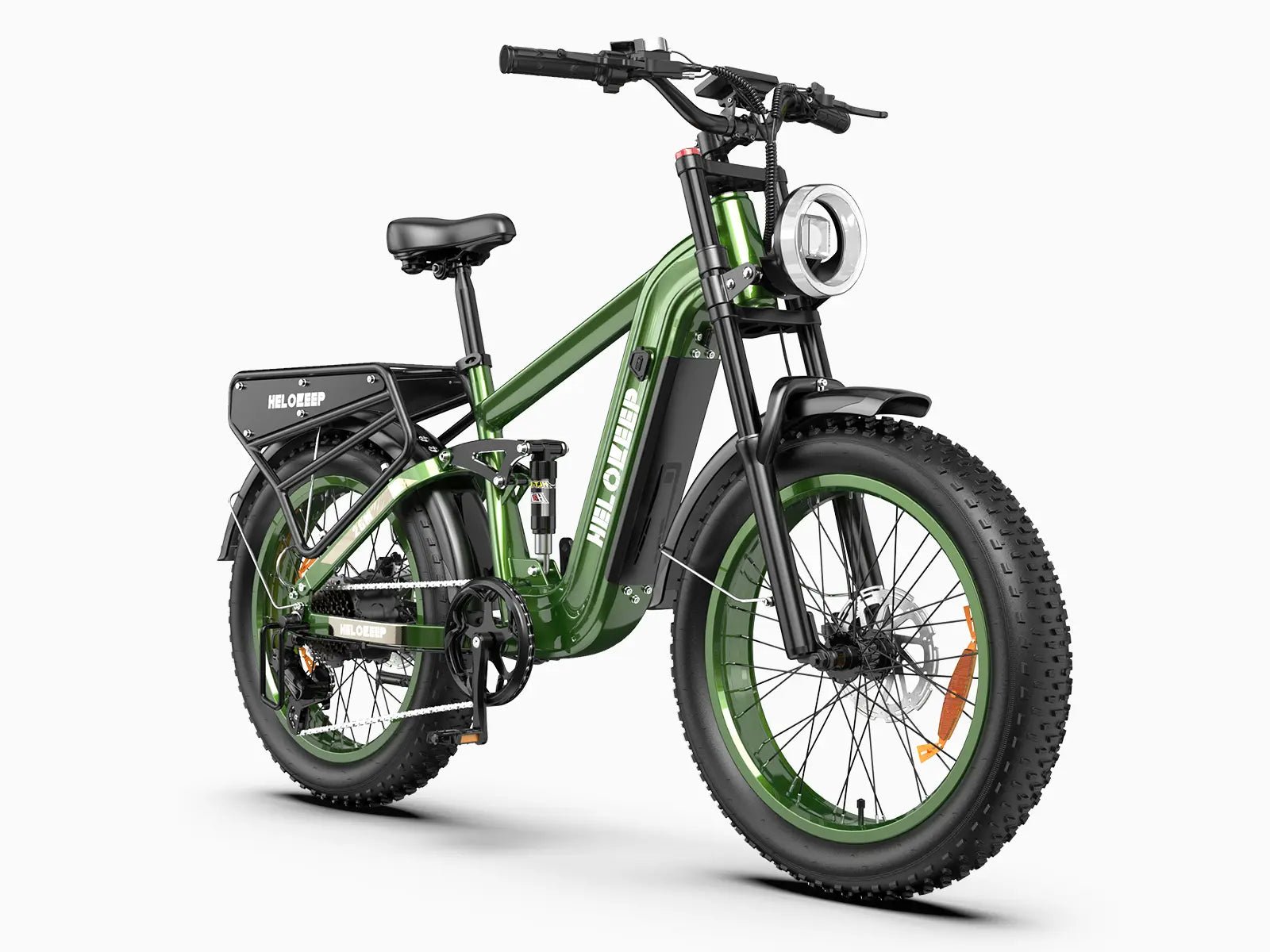 -Helokeep 26M Hydraulic Brakes Fat Tire Ebike-green - Helokeep