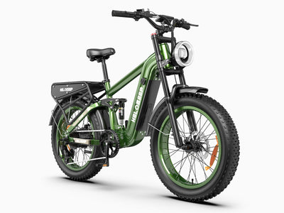-Helokeep 26M Hydraulic Brakes Fat Tire Ebike-green - Helokeep
