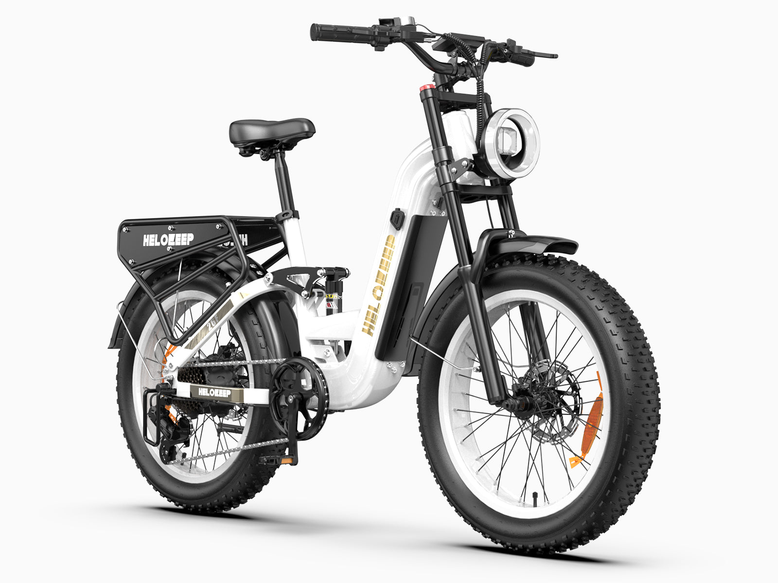 -Helokeep 26F Fat Tire Electric Bike - white - Helokeep