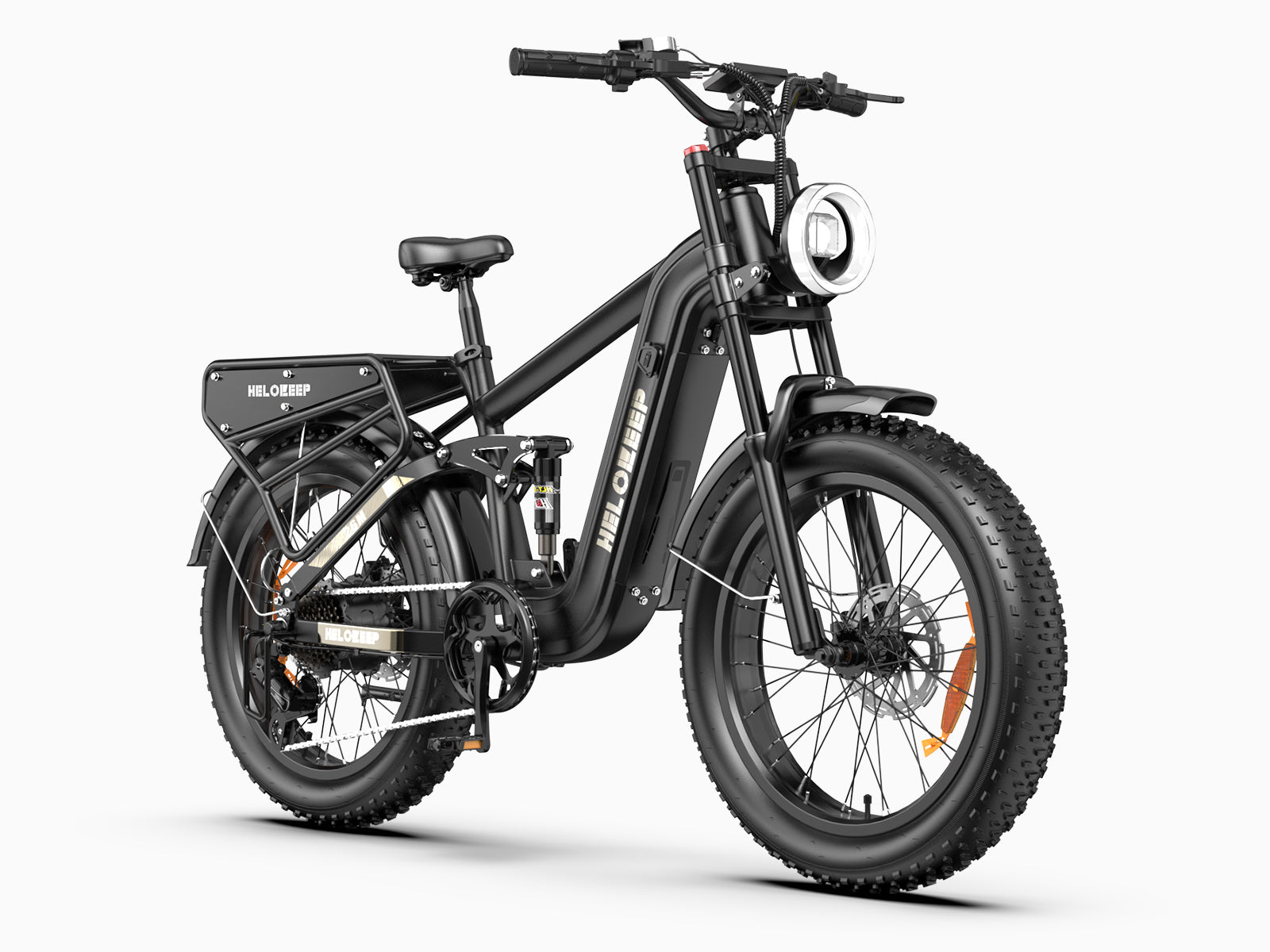 -Helokeep 26M Hydraulic Brakes Fat Tire Ebike-black - Helokeep