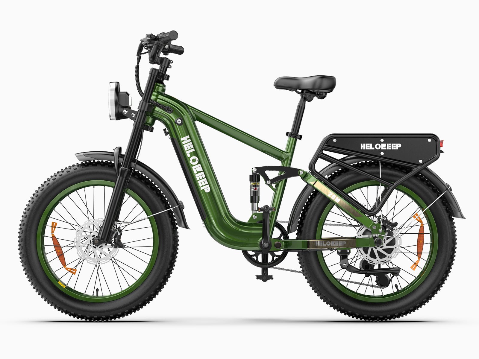 -Helokeep 26M Hydraulic Brakes Fat Tire Ebike-green - Helokeep