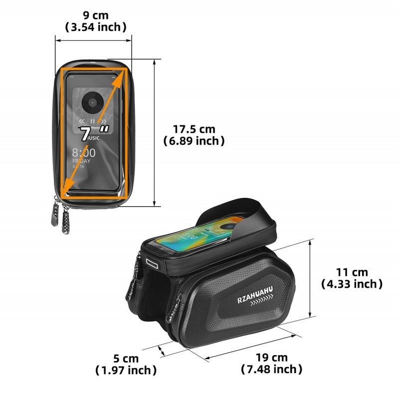 Multi-functional hard shell bag Mobile phone holder - Helokeep ebike